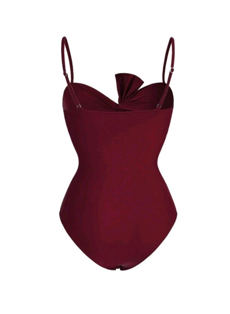 SHEIN-Swim Oasis 2pc Women Solid Color Slim-Fit Camisole - Image 4
